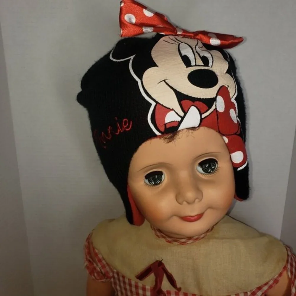 MINNIE MOUSE LOT - TOTE BAG & 2 GIRL'S WINTER HATS